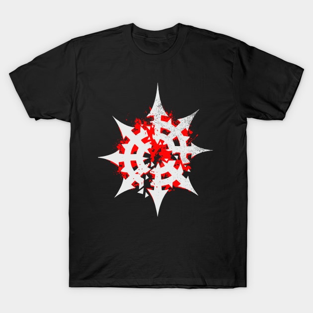 Eight-Pointed Blood Star of Chaos white T-Shirt by Helgar